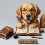 日記を書く犬のイラスト